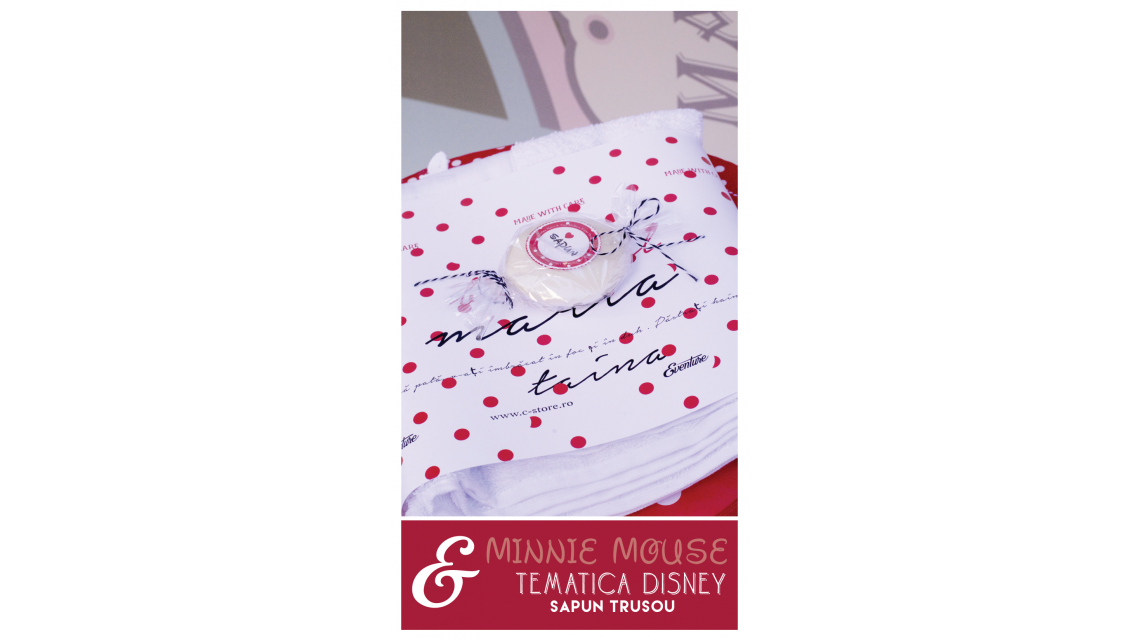 Trusou de botez pentru fetite de inspiratie Disney cu Minnie Mouse, Red Dots  2